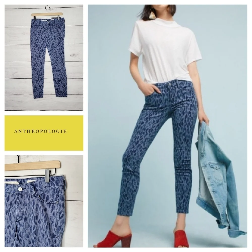Pilcro And The Letterpress Anthro Leopard Mid-Rise Skinny Jeans
